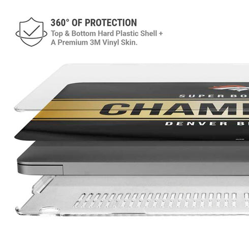 NFL Denver Broncos Super Bowl 50 Champions Black MacBook Pro 14in (2021-24) Case plus Skin
