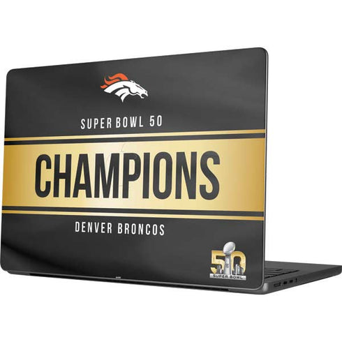 NFL Denver Broncos Super Bowl 50 Champions Black Apple MacBook Pro 14-inch Skin