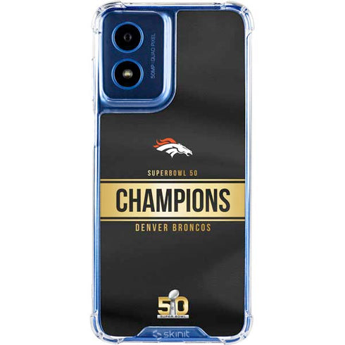 NFL Denver Broncos Super Bowl 50 Champions Black Moto G 5G (2024) Clear Case