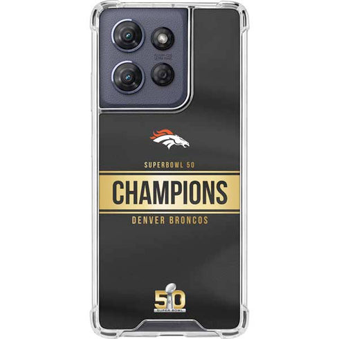 NFL Denver Broncos Super Bowl 50 Champions Black Moto G Play 5G (2025) Clear Case