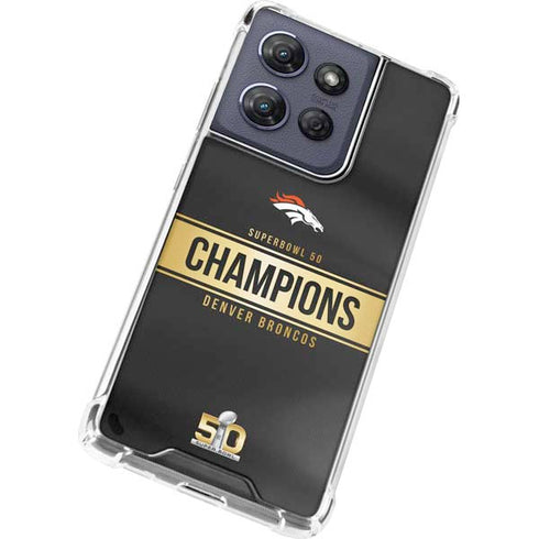 NFL Denver Broncos Super Bowl 50 Champions Black Moto G Stylus 5G (2025) Clear Case