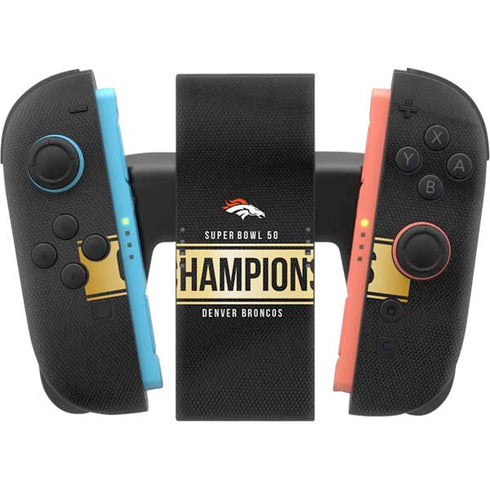 NFL Denver Broncos Super Bowl 50 Champions Black Nintendo Switch 2 (2025) Joy-Con Controller Skin