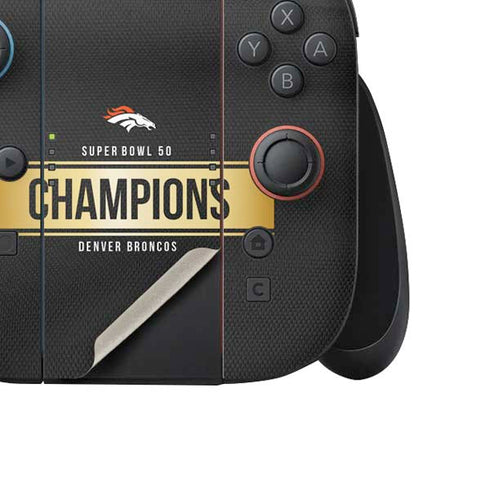 NFL Denver Broncos Super Bowl 50 Champions Black Nintendo Switch 2 (2025) Joy-Con Controller Skin