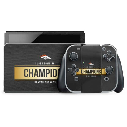 NFL Denver Broncos Super Bowl 50 Champions Black Nintendo Skins