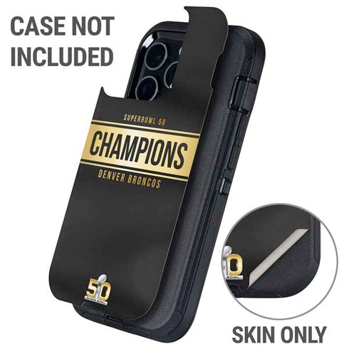 NFL Denver Broncos Super Bowl 50 Champions Black Otterbox Defender iPhone Skin