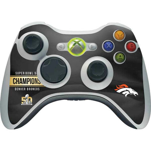 NFL Denver Broncos Super Bowl 50 Champions Black Xbox 360 Wireless Controller Skin