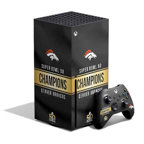 NFL Denver Broncos Super Bowl 50 Champions Black Xbox Series X Bundle Skin
