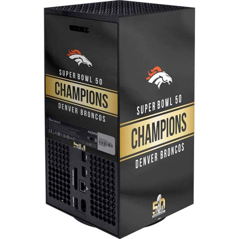 NFL Denver Broncos Super Bowl 50 Champions Black Xbox Series X Bundle Skin