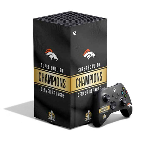 NFL Denver Broncos Super Bowl 50 Champions Black XBox Series X Digital Edition Bundle Skin