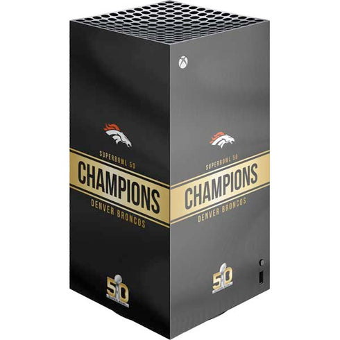 NFL Denver Broncos Super Bowl 50 Champions Black XBox Series X Digital Edition Console Skin