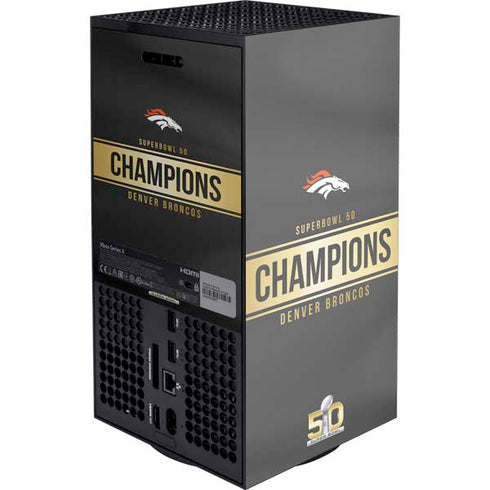 NFL Denver Broncos Super Bowl 50 Champions Black XBox Series X Digital Edition Console Skin