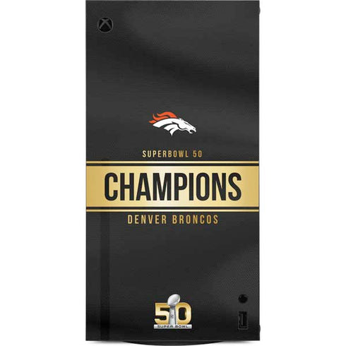 NFL Denver Broncos Super Bowl 50 Champions Black XBox Series X Digital Edition Console Skin