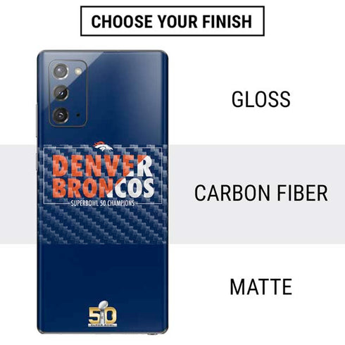 NFL Denver Broncos Super Bowl 50 Champions Bold Galaxy Note20 5G Skin