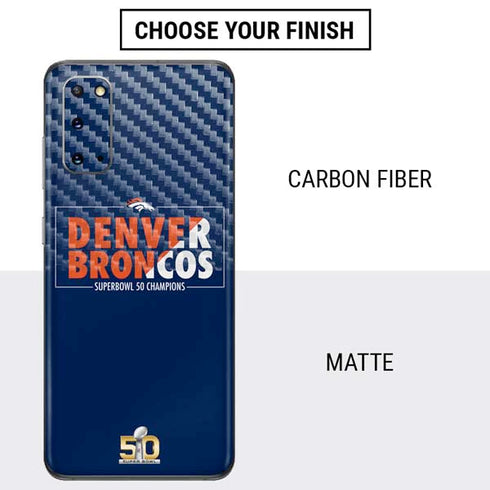 NFL Denver Broncos Super Bowl 50 Champions Bold Galaxy S20 Skin