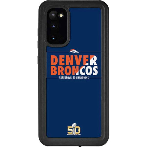 NFL Denver Broncos Super Bowl 50 Champions Bold Galaxy S20 Waterproof Case