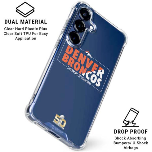 NFL Denver Broncos Super Bowl 50 Champions Bold Galaxy S25 Clear Case