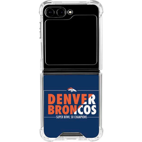 NFL Denver Broncos Super Bowl 50 Champions Bold Galaxy Z Flip6 Clear Case
