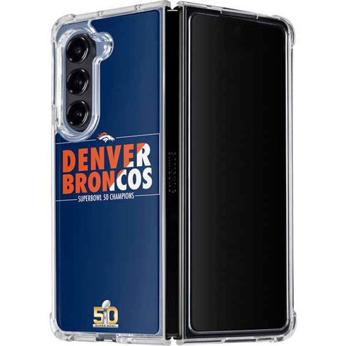 NFL Denver Broncos Super Bowl 50 Champions Bold Galaxy Z Fold5 5G Clear Case