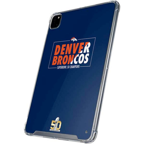 NFL Denver Broncos Super Bowl 50 Champions Bold iPad Pro 12.9in (2020) Clear Case
