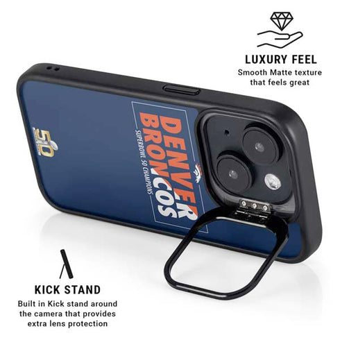 NFL Denver Broncos Super Bowl 50 Champions Bold iPhone 14 Kickstand Case