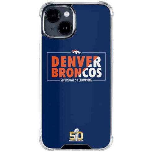 NFL Denver Broncos Super Bowl 50 Champions Bold iPhone 15 Clear Case