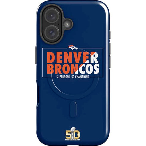 NFL Denver Broncos Super Bowl 50 Champions Bold iPhone 16 Magsafe Impact Case