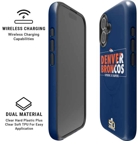 NFL Denver Broncos Super Bowl 50 Champions Bold iPhone 16 Magsafe Impact Case