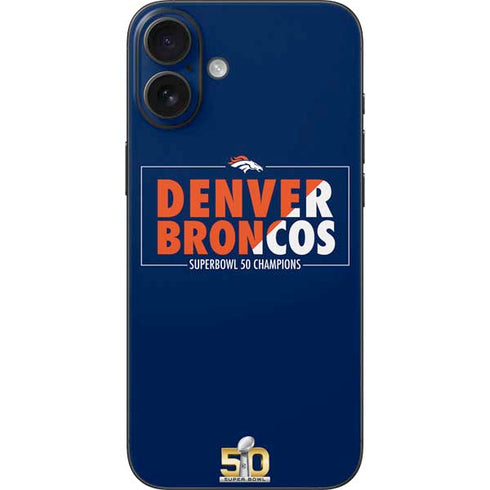 NFL Denver Broncos Super Bowl 50 Champions Bold iPhone 16 Plus Skin