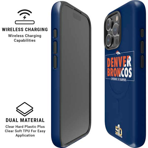 NFL Denver Broncos Super Bowl 50 Champions Bold iPhone 16 Pro Magsafe Impact Case