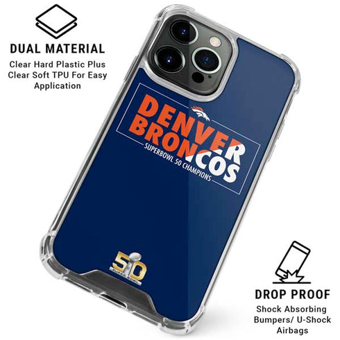 NFL Denver Broncos Super Bowl 50 Champions Bold iPhone 16 Pro Max Clear Case