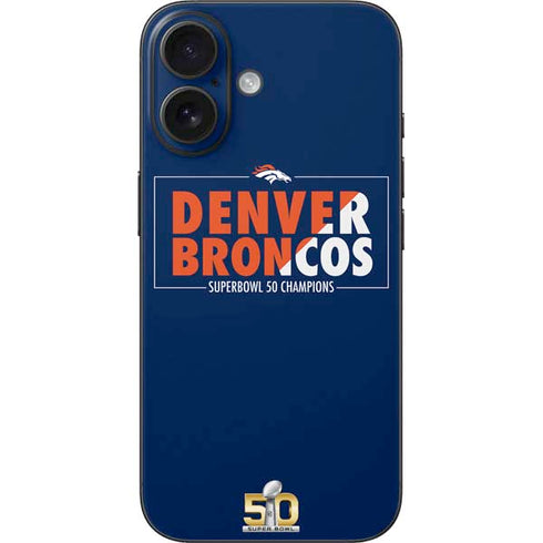 NFL Denver Broncos Super Bowl 50 Champions Bold iPhone 16 Skin