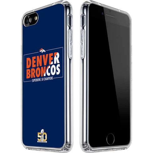 NFL Denver Broncos Super Bowl 50 Champions Bold iPhone SE (2nd & 3rd Gen) Clear Case