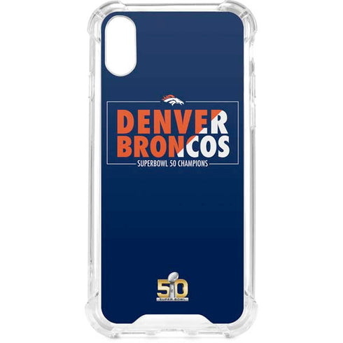 NFL Denver Broncos Super Bowl 50 Champions Bold iPhone XS Clear Case