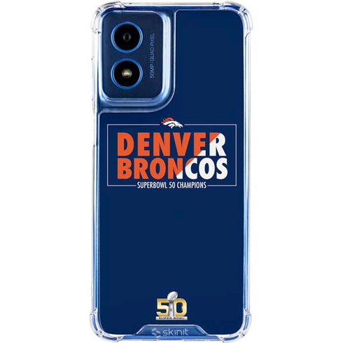 NFL Denver Broncos Super Bowl 50 Champions Bold Moto G 5G (2024) Clear Case