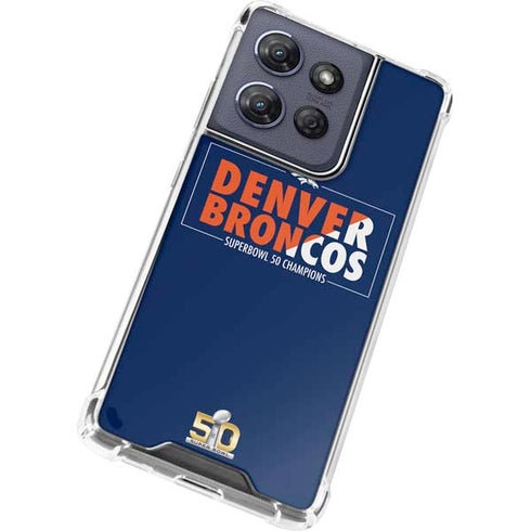 NFL Denver Broncos Super Bowl 50 Champions Bold Moto G Play 5G (2025) Clear Case