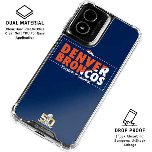 NFL Denver Broncos Super Bowl 50 Champions Bold Moto G Power 5G (2024) Clear Case