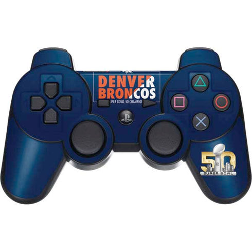 NFL Denver Broncos Super Bowl 50 Champions Bold PS3 Dual Shock wireless controller Skin