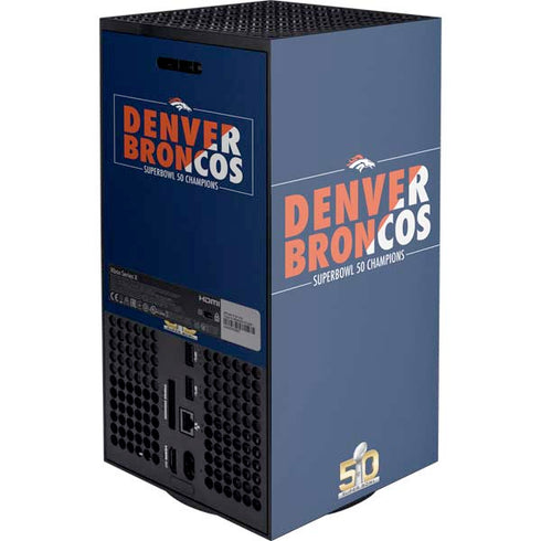 NFL Denver Broncos Super Bowl 50 Champions Bold XBox Series X Digital Edition Console Skin