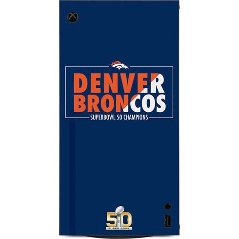 NFL Denver Broncos Super Bowl 50 Champions Bold XBox Series X Digital Edition Console Skin
