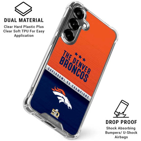 NFL Denver Broncos Super Bowl 50 Champions Galaxy S26 Clear Case