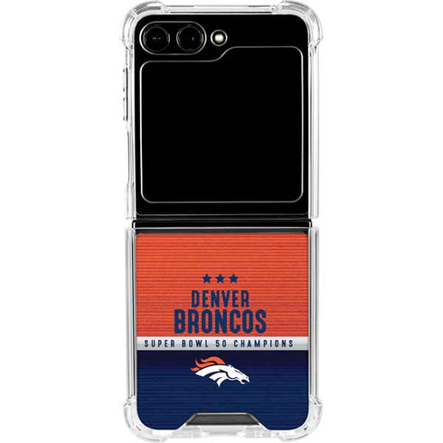 NFL Denver Broncos Super Bowl 50 Champions Galaxy Z Flip6 Clear Case
