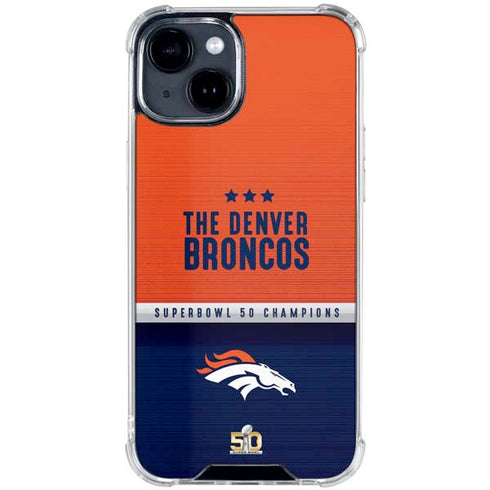 NFL Denver Broncos Super Bowl 50 Champions iPhone 15 Clear Case