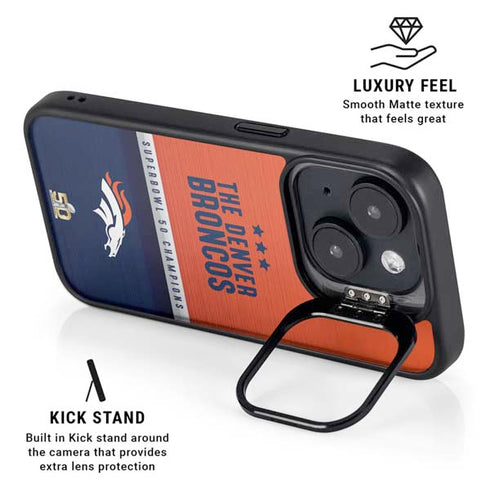 NFL Denver Broncos Super Bowl 50 Champions iPhone 15 Plus Kickstand Case
