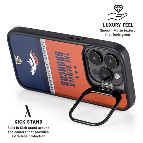 NFL Denver Broncos Super Bowl 50 Champions iPhone 15 Pro Max Kickstand Case