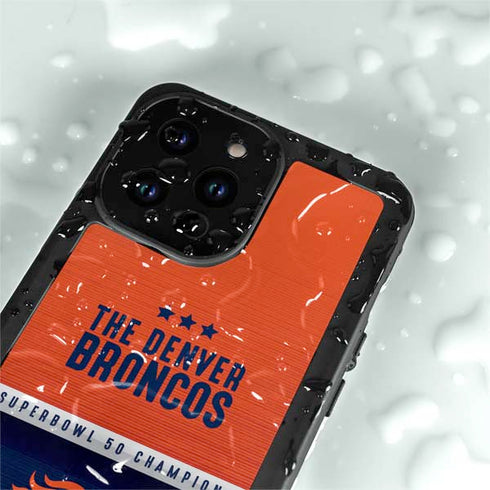 NFL Denver Broncos Super Bowl 50 Champions iPhone 15 Pro Waterproof Case
