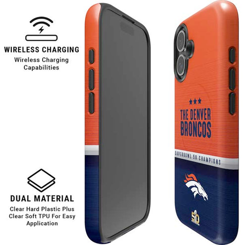 NFL Denver Broncos Super Bowl 50 Champions iPhone 16 Magsafe Impact Case