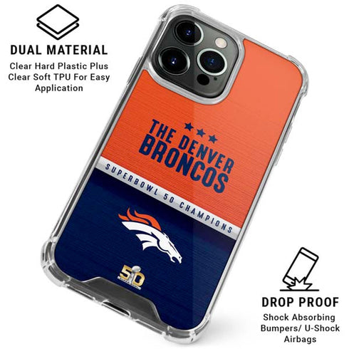 NFL Denver Broncos Super Bowl 50 Champions iPhone 16 Pro Clear Case