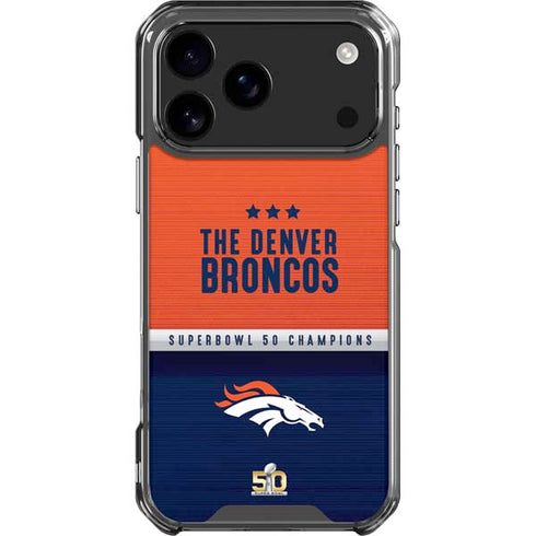 NFL Denver Broncos Super Bowl 50 Champions iPhone 18 Pro Max Clear Case