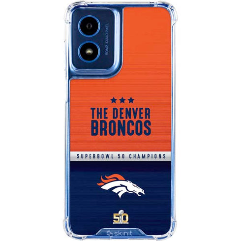 NFL Denver Broncos Super Bowl 50 Champions Moto G 5G (2024) Clear Case