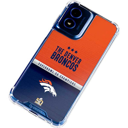 NFL Denver Broncos Super Bowl 50 Champions Moto G 5G (2024) Clear Case